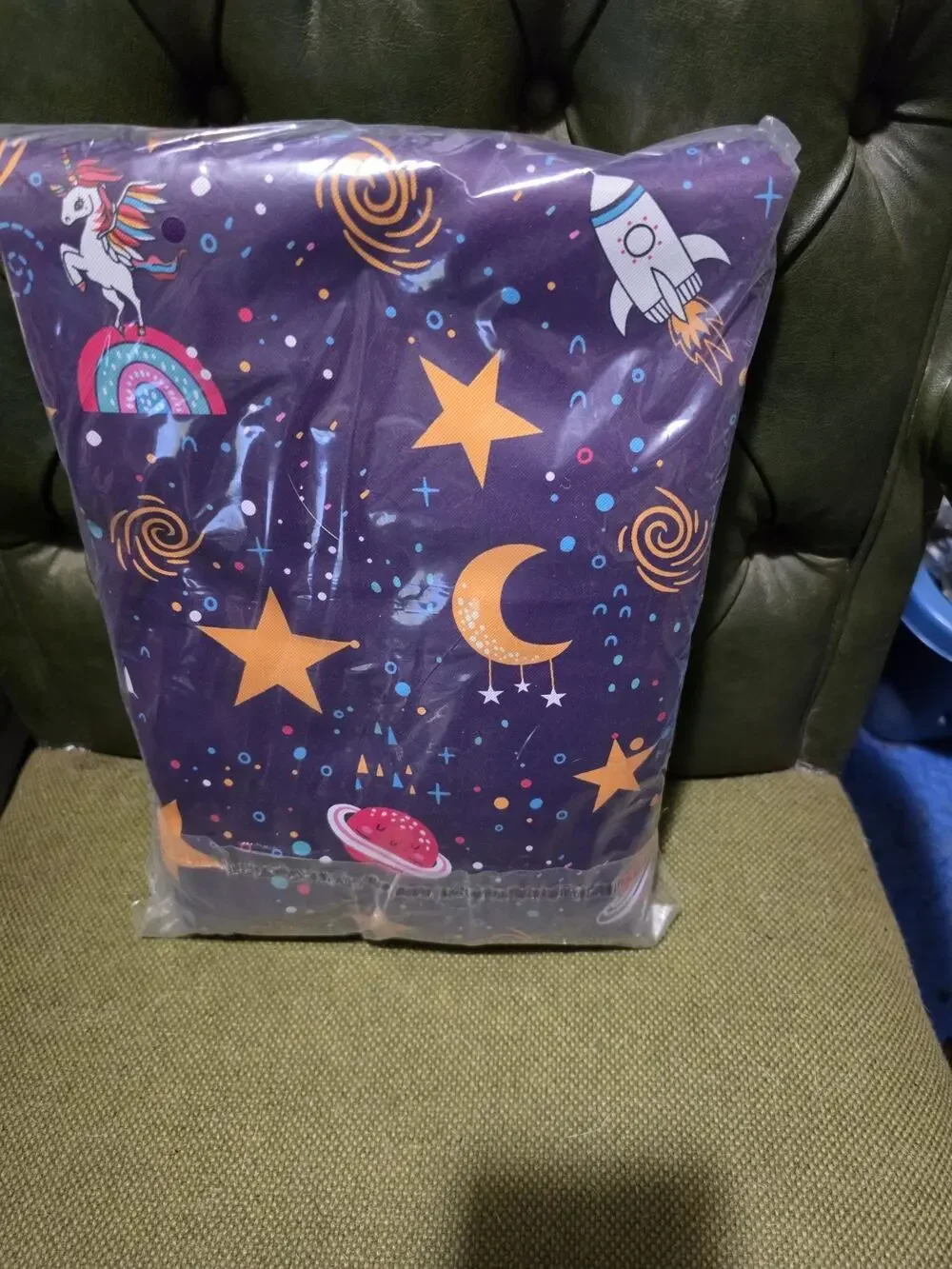 Unicorn Fantasy Theme Blackout Curtains 2 Panels for Girls Bedroom 52x72 Purple